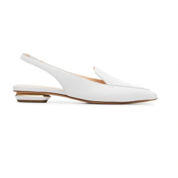 New in Box Nicholas Kirkwood Beya Textured-leather Slingback Flats In White$540 - Picture 3 of 14